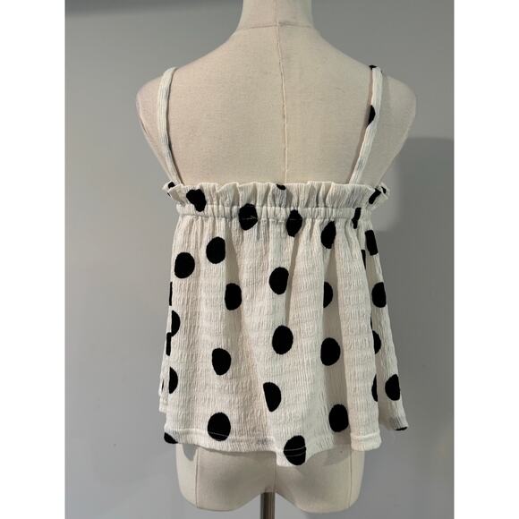Anthropologie Current Air White & Black Polka Dot Swing Camisole – Size XS - Picture 5 of 6